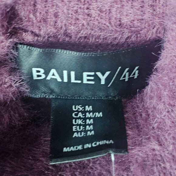 BAILEY 44 Maroon Mock Neck Short Sleeve Pullover Shiny Soft Sweater Size Medium - Picture 8 of 11